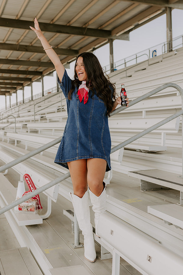 Darling Moment Denim Mini Dress Image - 2