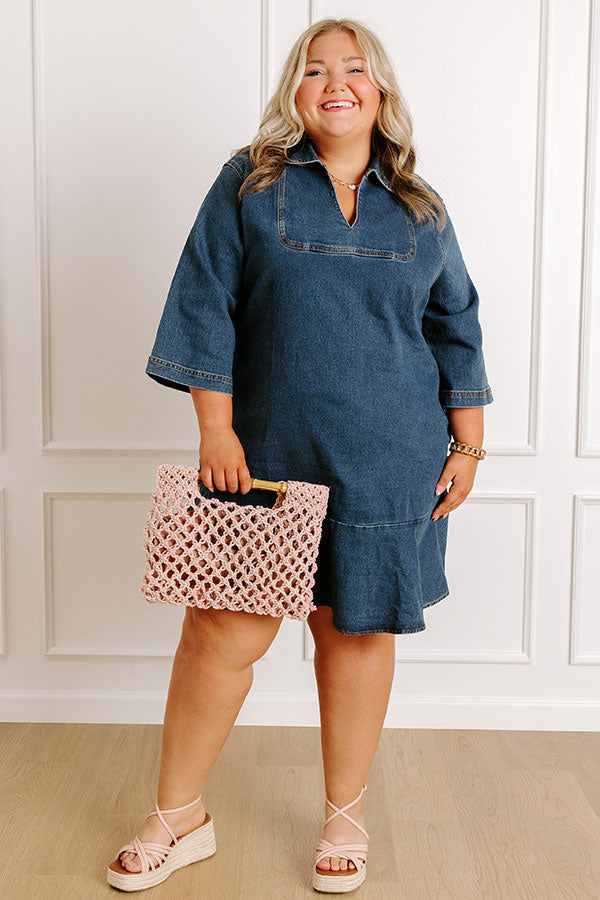 Simply Sweet Denim Mini Dress Curves Image 1
