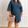 Simply Sweet Denim Mini Dress Curves Image 1