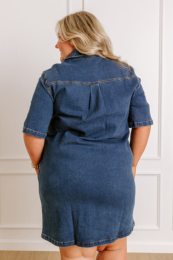 Darling Moment Denim Mini Dress Curves – Impressions Online Boutique