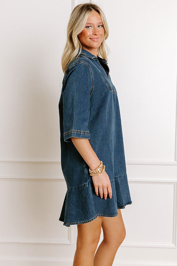 Simply Sweet Denim Mini Dress Image 3