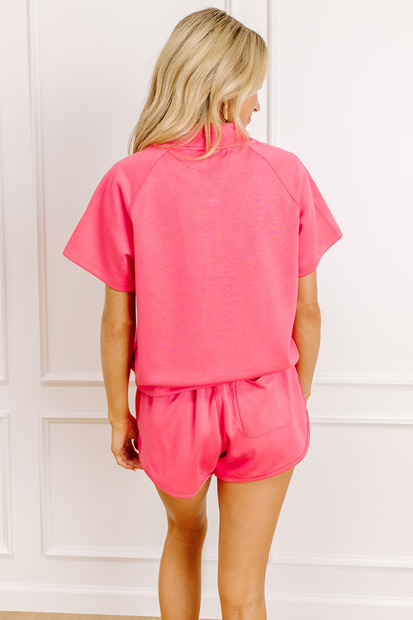 Daydream Duo Quarter Zip Top in Hot Pink Image 3