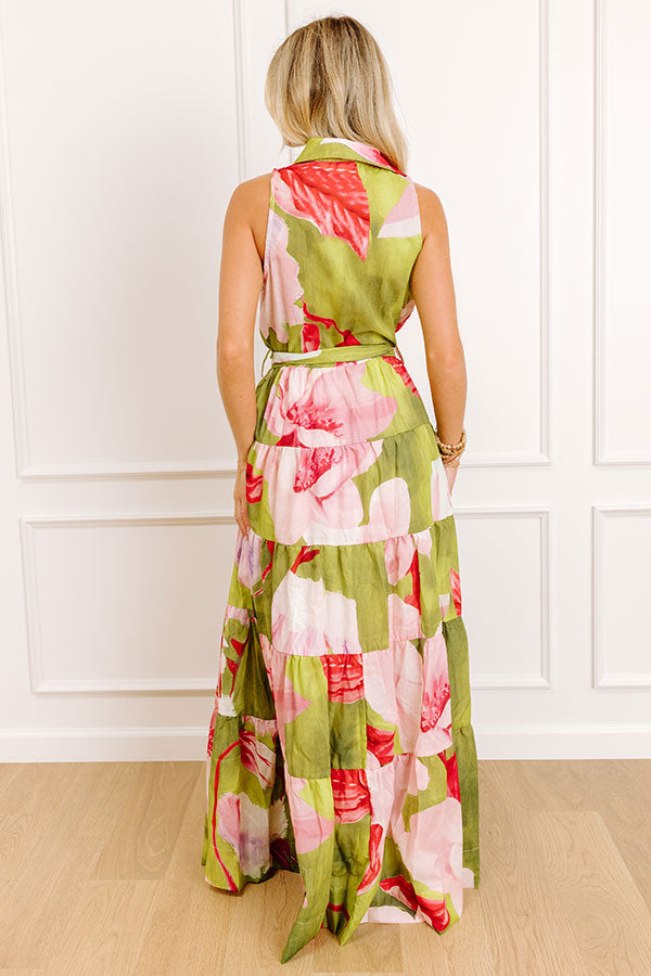 Guava Gorgeous Floral Maxi Dress S / lime Guava Gorgeous Floral Maxi Dress S / lime