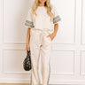 Villa Brunch High Waist Pants in Cream Image 1