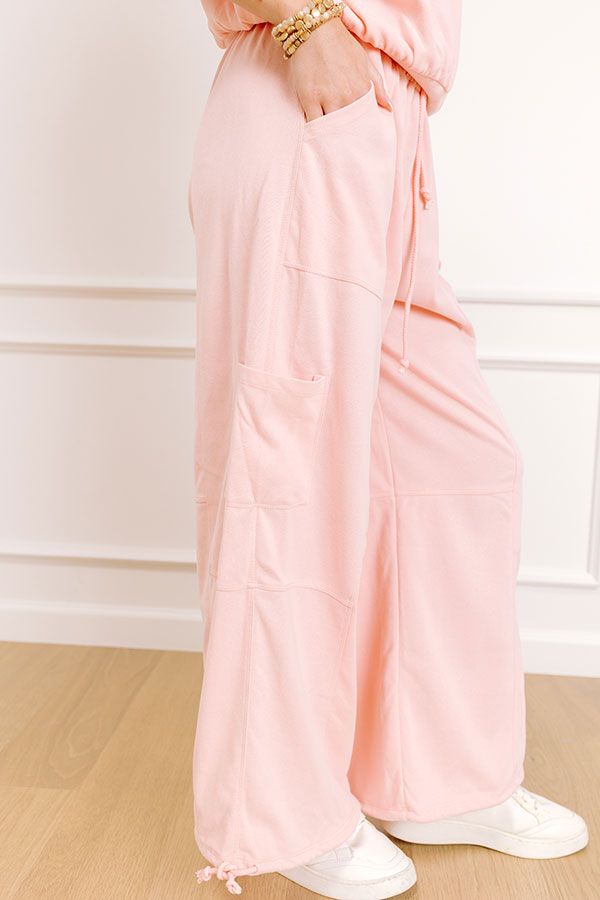 The Chill Edit High Waist Cargo Pants in Pink Image 2
