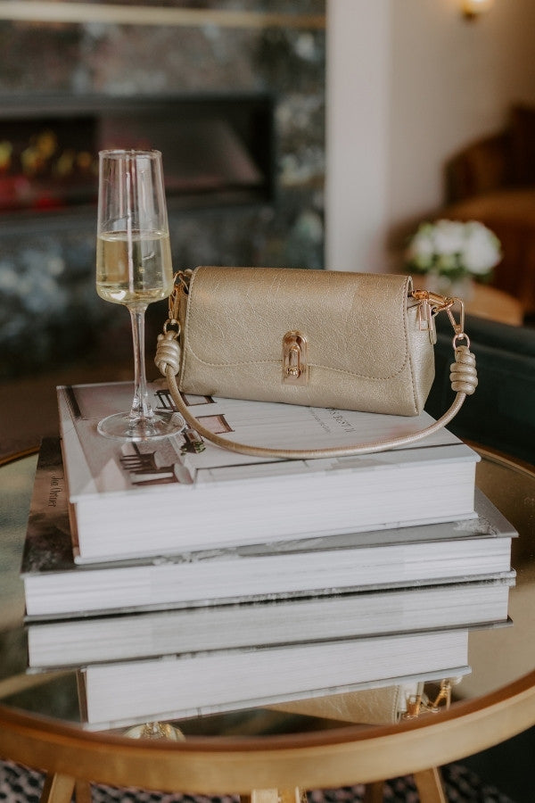 Sweet Energy Faux Leather Purse in Gold