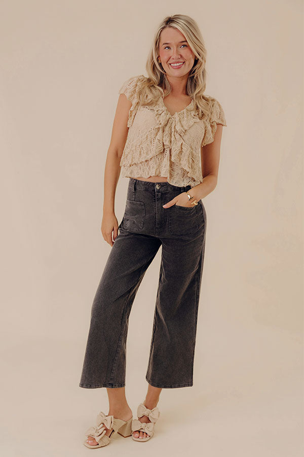 The Lana High Waist Wide Leg Jean in Vintage Black