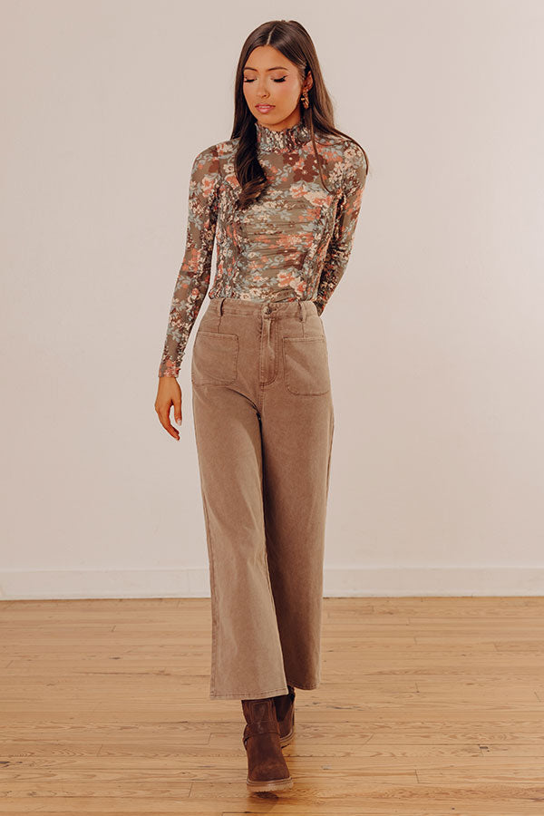 The Lana High Waist Wide Leg Jean in Mocha