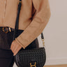 Alise Faux Leather Woven Crossbody in Black Image - 1