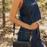 Alise Faux Leather Woven Crossbody in Black Image - 1