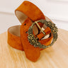 Chic Lifestyle Faux Suede Belt in Brown Image 1