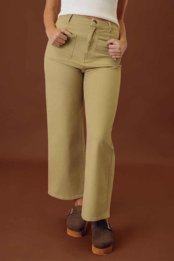 The Lana High Waist Wide Leg Jean in Sage Image - 2