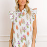 Picnic In The Garden Button Down Floral Top Image - 1
