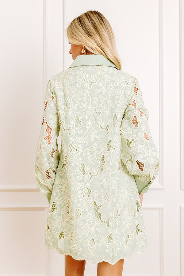 Chardonnay Toast Floral Embroidered Mini Dress Image 4