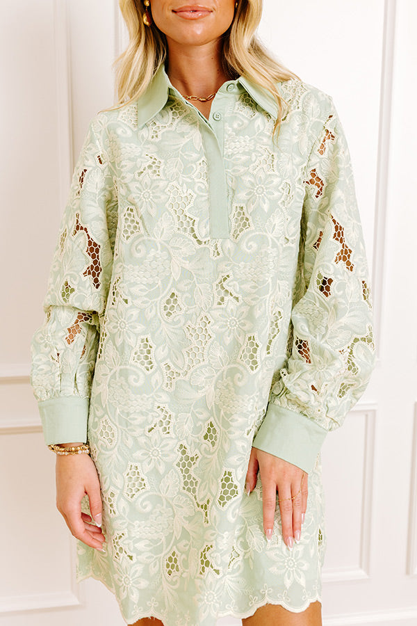 Chardonnay Toast Floral Embroidered Mini Dress Image 3