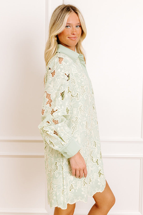 Chardonnay Toast Floral Embroidered Mini Dress Image 5