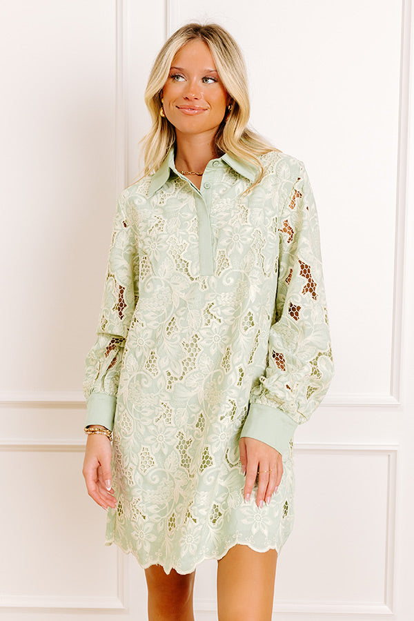 Chardonnay Toast Floral Embroidered Mini Dress Image 1