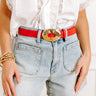 Luxe Lifestyle Faux Leather Belt in Red Image 1