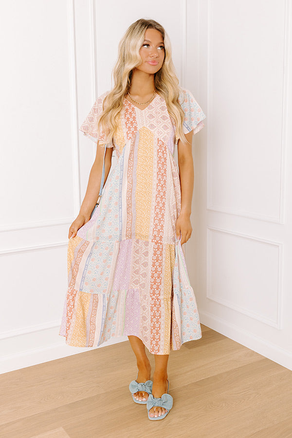 Boho Charm Floral Midi Dress Image 1
