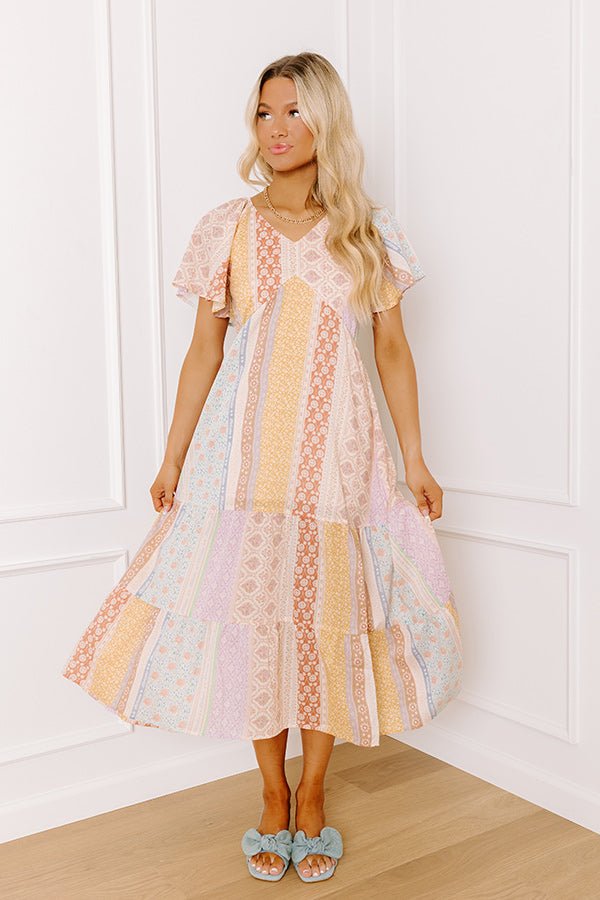 Boho Charm Floral Midi Dress Image 5