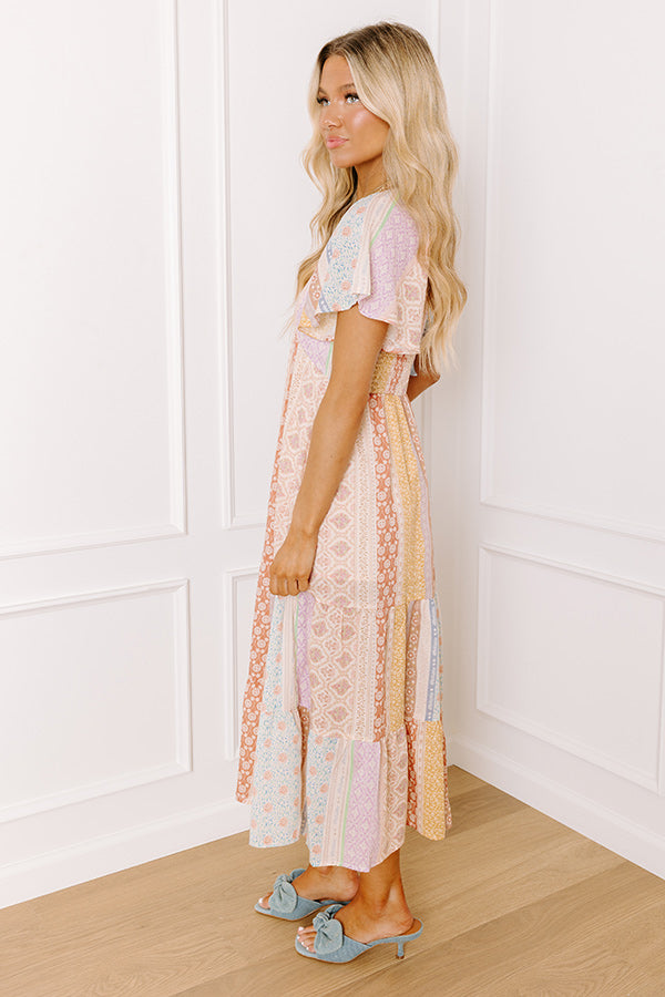 Boho Charm Floral Midi Dress Image 4
