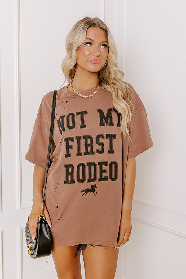 Not My First Rodeo Distressed Oversized Tee Image 4