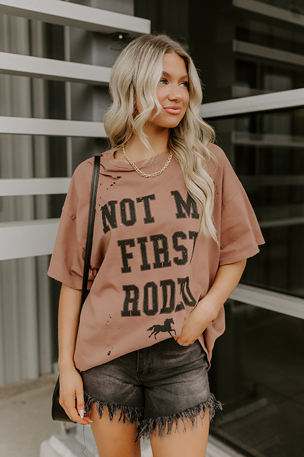 Not My First Rodeo Distressed Oversized Tee Image 2
