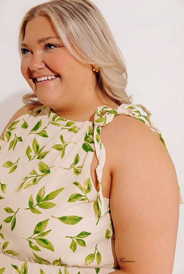 Ivy Brunch Linen-Blend Midi Dress Curves Image - 4