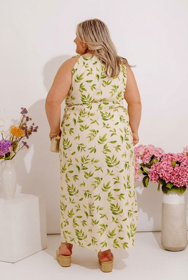 Ivy Brunch Linen-Blend Midi Dress Curves Image - 3