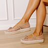 The Olivia Mesh Espadrille Flats in Taupe Image 1