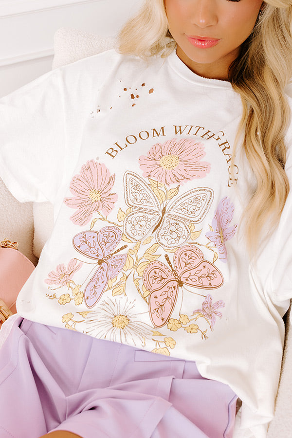 Bloom With Grace Distressed Oversized Tee Image 4