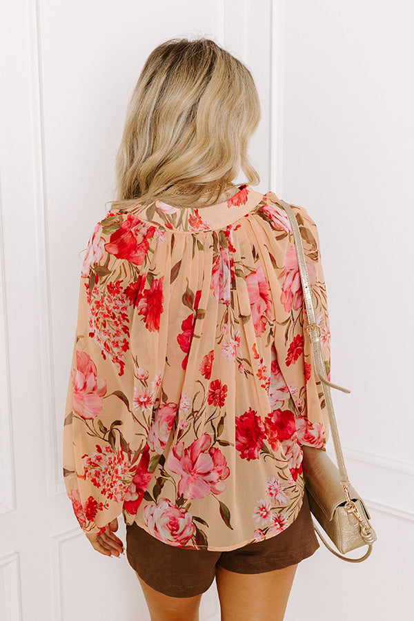 Bubbly Bloom Chiffon Button Up Image 5