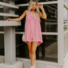 Midtown Chic Linen-Blend Romper in Pink Image 1