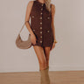 Martini Muse Button Down Mini Dress in Brown Image - 1