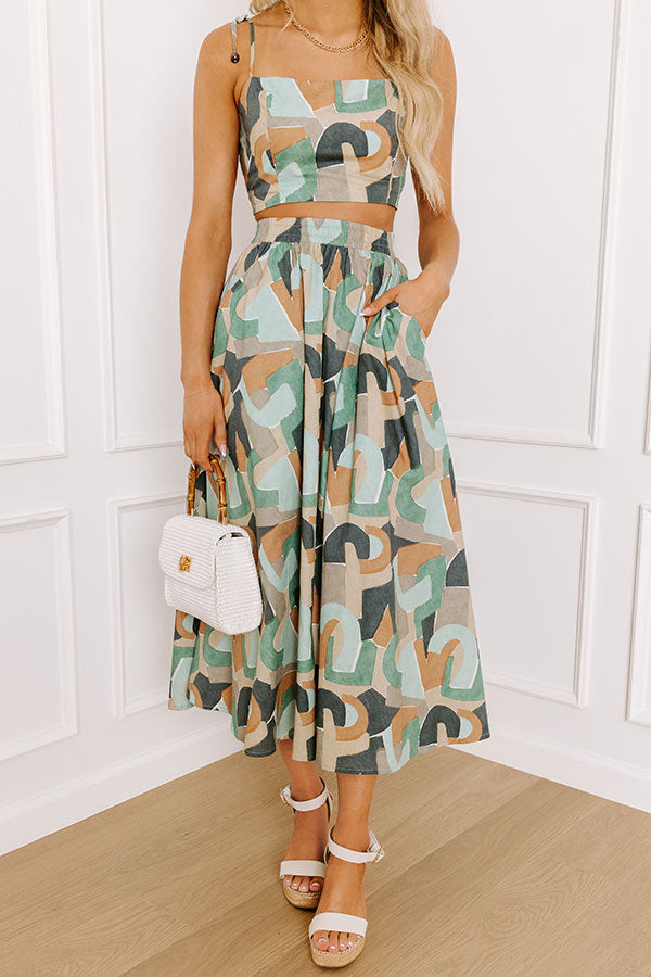 Vineyard Bound High Waist Midi Skirt Image 1