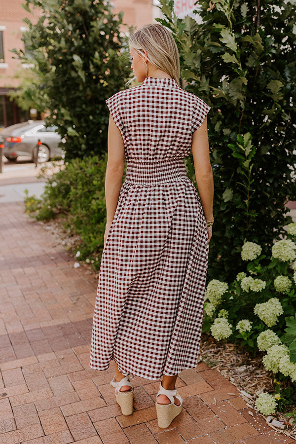 Harvest Stroll Gingham Midi Dress Harvest Stroll Gingham Midi Dress