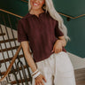 Urban Espresso Pointelle Knit Sweater Top in Chestnut Image - 1