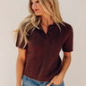Urban Espresso Pointelle Knit Sweater Top in Chestnut Image - 1