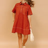 Cafe On Fifth Denim Mini Dress in Rust Image 1