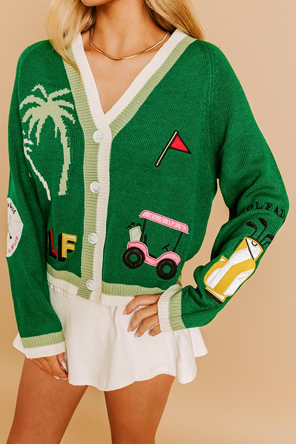 Born To Golf Embroidered Cardigan Image 2