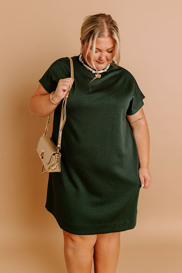 City Sleek Mini Dress in Hunter Green Curves 1XL / hunter-green City Sleek Mini Dress in Hunter Green Curves 1XL / hunter-green