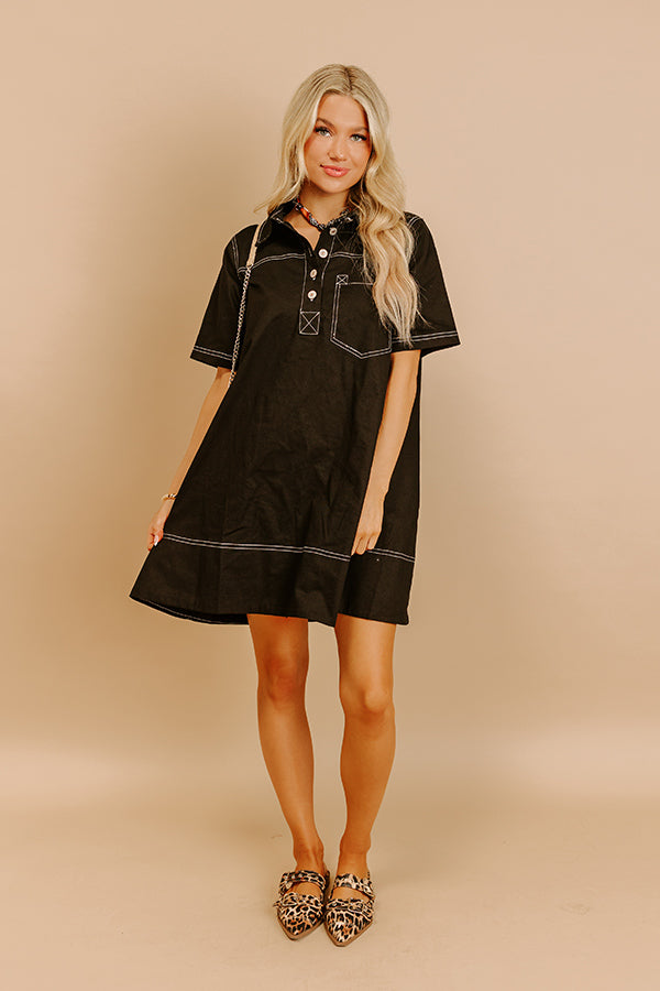 Cafe On Fifth Denim Mini Dress in Black Image 1