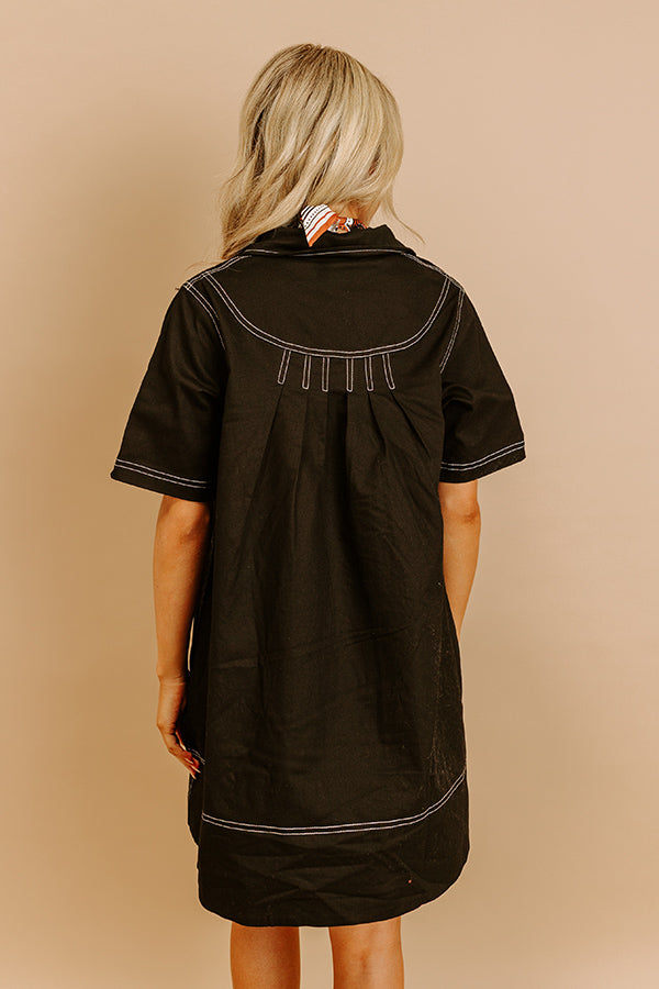 Cafe On Fifth Denim Mini Dress in Black Image 5