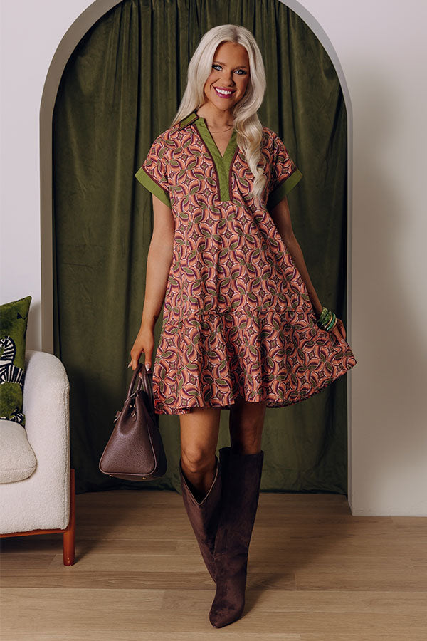 Cider Dreams Mini Dress in Olive Image - 2