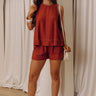 Soho Sunset High Waist Shorts in Rust Image - 1