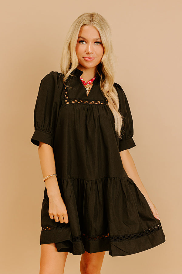 Wisteria And Wine Mini Dress in Black L / Black Wisteria And Wine Mini Dress in Black L / Black