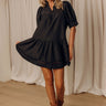 Wisteria And Wine Mini Dress in Black Image - 1