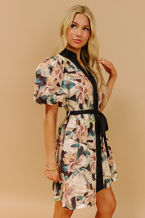 Flora In The Vines Button Down Mini Dress Image 4