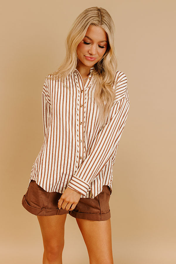 Charleston Charm Stripe Button Up Top Image 1