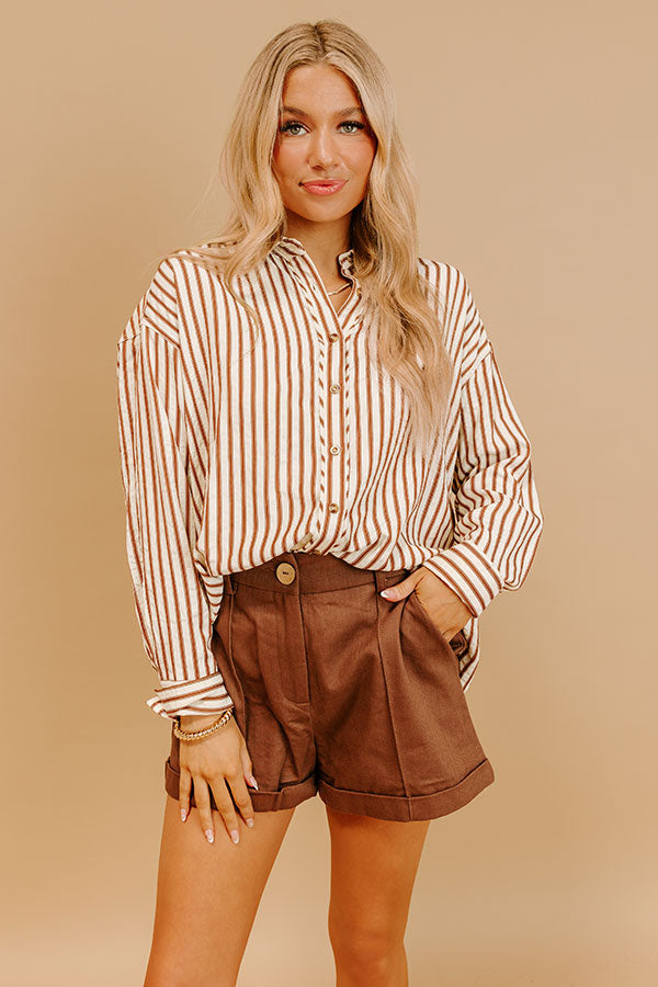 Charleston Charm Stripe Button Up Top Image 2